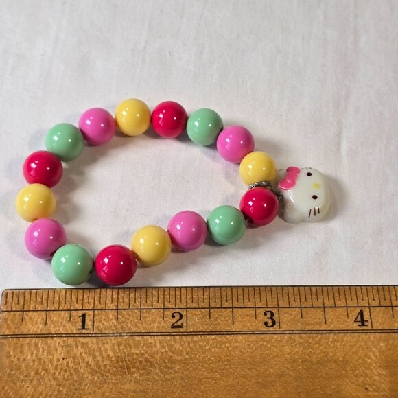 Sanrio Hello Kitty Beaded Stretch Bracelet Colorful Beads Kids Jewelry Gumball - Picture 5 of 8